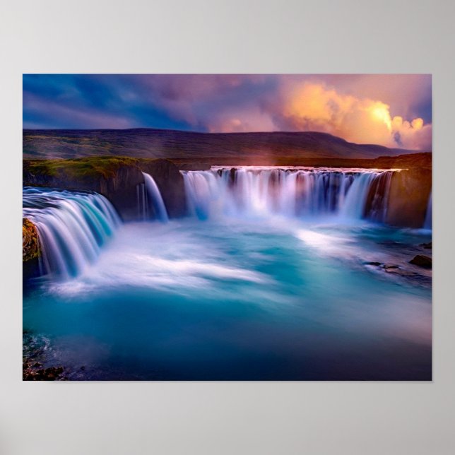 Poster Godafoss, Islândia Waterfall (Frente)