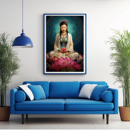 Poster Goddess Quan Yin High Frequency Portrait Painting