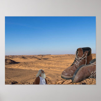 Poster Gods Boots found in desert.