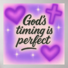 god's timing is perfect airbrush retro 90s purple 