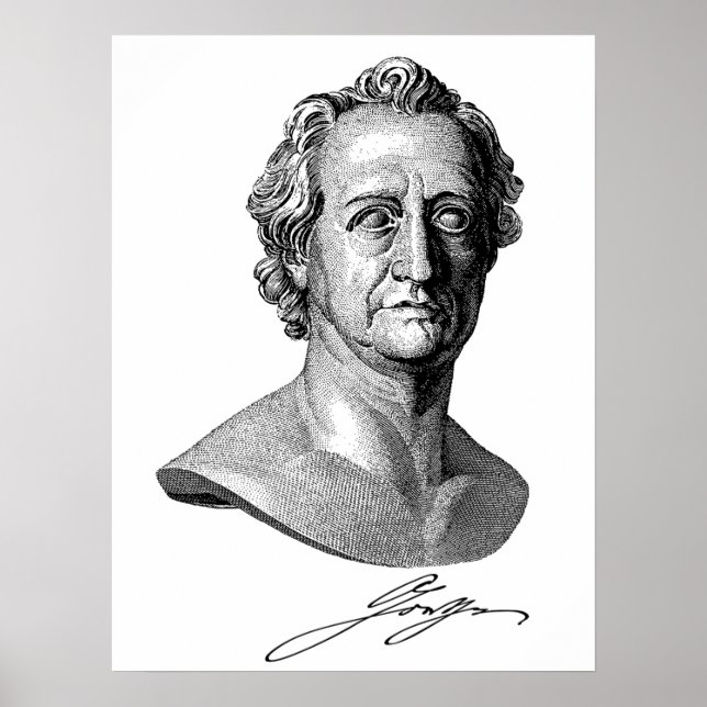 Poster Goethe Bust com Assinatura (Frente)