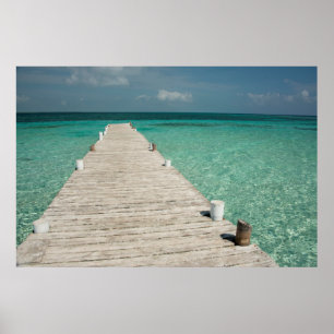 Poster Goff Caye, uma popular Ilha Barrier Reef