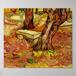 Póster Gogh - o banco de pedra no jardim em St Paul