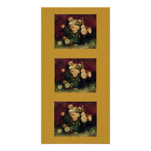 Póster Gogh Peônias Flores Flores Paz Amor Arte Cor