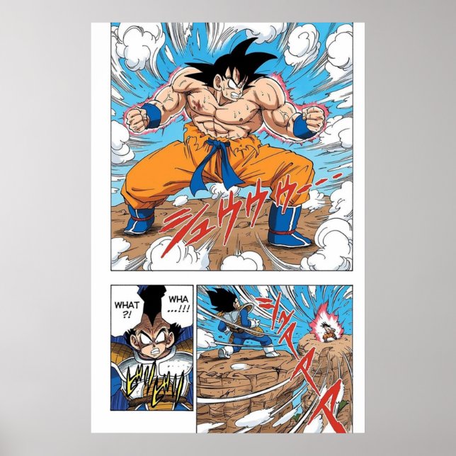Poster Goku carregou VS Vegeta (Frente)