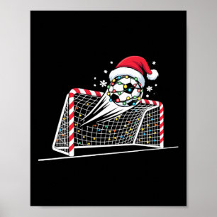 Poster Gol de Futebol de Natal Luzes de Bola Santa Xmas C