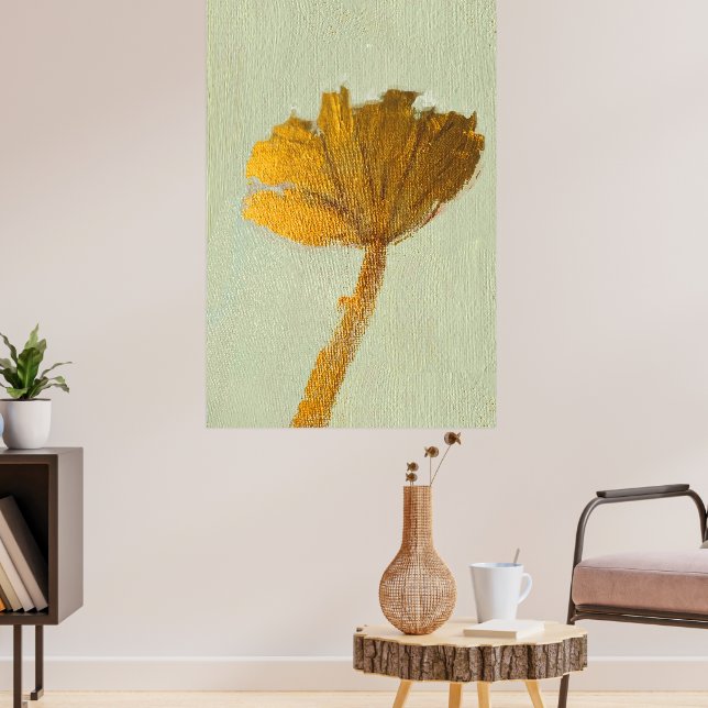 Poster Gold Flower on Canvas (Sala de Estar 3)