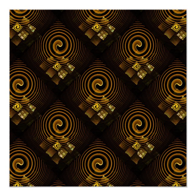 Póster Gold Modern Boho Elegant Abstract Art Pattern #502 (Frente)