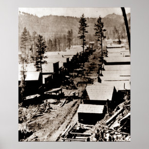Poster Gold Rush Deadwood South Dakota 1876 Sepia
