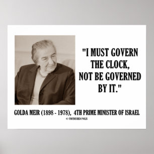 Póster Golda Meir eu devo governar as citações do pulso