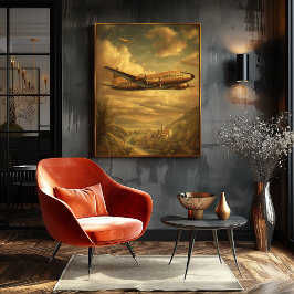 Poster Golden Age Flight — Los Angeles DC-6 Airliner