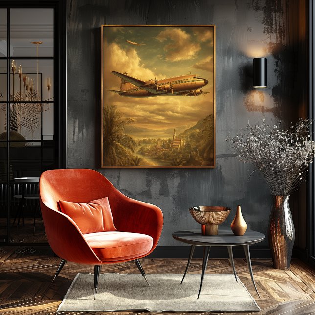 Poster Golden Age Flight — Los Angeles DC-6 Airliner (Criador carregado)