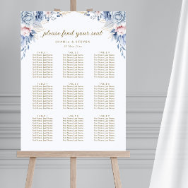 Poster Golden Bloom: Blue & White Floral Wedding 