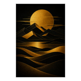Póster Golden Desert Horizon Poster