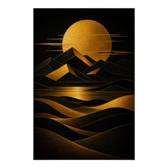 Póster Golden Desert Horizon Poster (Frente)