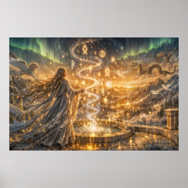 Poster Golden Elven Fantasy Light Impressionist Fantasy