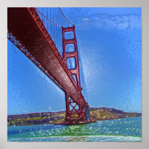 Poster Golden gate bridge 3D