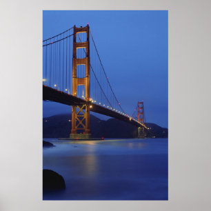 Póster Golden gate bridge na noite