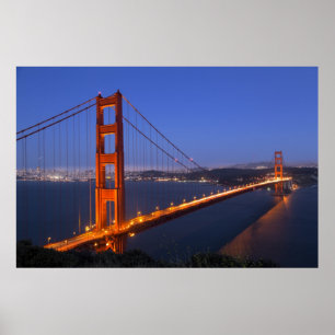Póster Golden gate bridge no crepúsculo