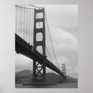 Póster Golden gate bridge (preto e branco)