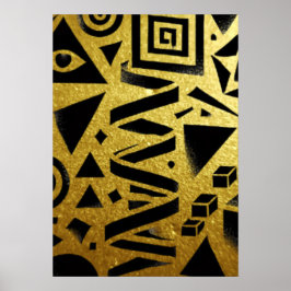Poster Golden Geometry: A Modern Glow