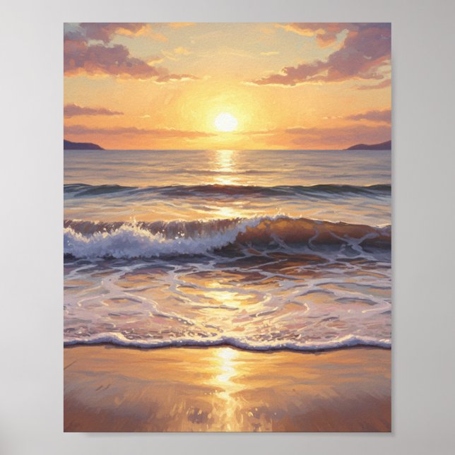 Poster Golden Hour Ocean Sunset (Frente)
