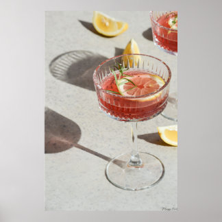 Poster Golden Hour Spritz: Coquetel de Verão & Luz do Sol