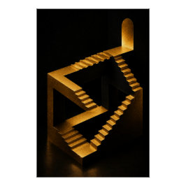 Póster Golden Infinity Staircase Poster