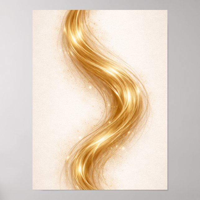 Poster Golden Minimal Flow Wall Art – Elegant Gold  (Frente)