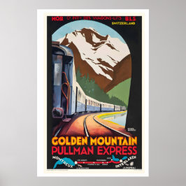 Poster Golden Mountain Pullman Express Montreux