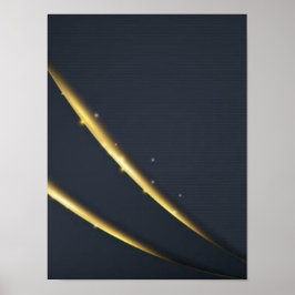 Poster Golden Noir Minimal Lines Wall Art – Black & Gold
