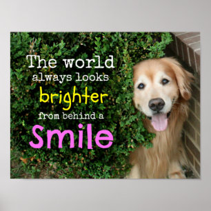Poster Golden retriever atrás de um sorriso