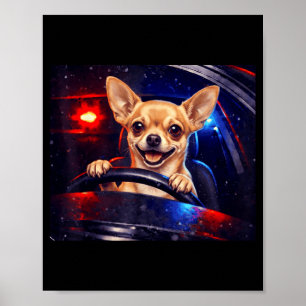 Poster Golden retriever engraçado dirigindo meme cachorro