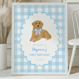 Poster Golden Retriever One Golden Year Birthday Welcome