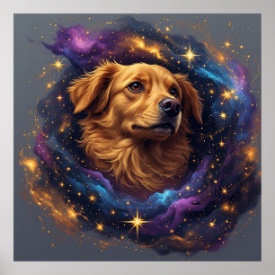 Poster Golden Retriever por Whimsical Cosmos