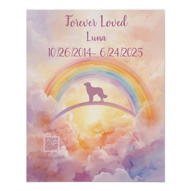 Póster Golden Retriever Rainbow Bridge Poster – Dog Loss (Frente)