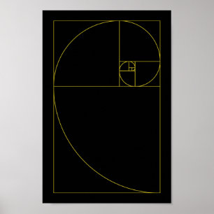 Póster Golden Spiral Sacred Geometry