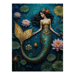 Póster Golden Tides: Mermaid Symphony