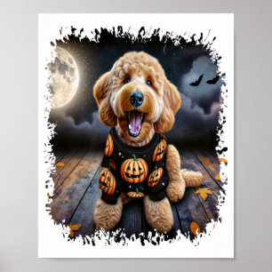 Poster Goldendoodle Cachorro Halloween