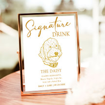 Goldendoodle Dog Signature Drink Sign