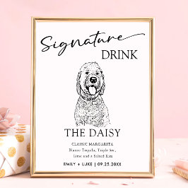 Poster Goldendoodle Dog Signature Drink Sign