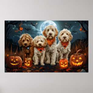 Poster Goldendoodle Halloween Spooky