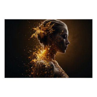 Póster Goldene Natur – Elegante Verwandlung in Licht