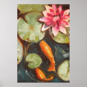 Poster Goldfish Koi Pond Water Lily