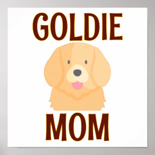 Poster Goldie Retriever Dourado Pai Mãe Amantes de Animai