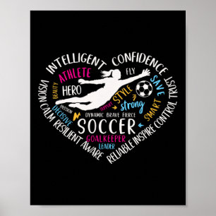 Poster Goleira de Futebol Feminino Coração Amor Por Golei