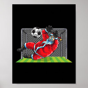 Poster Goleiro de Futebol Papai Noel Natal Esportes Crian