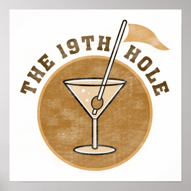 Póster Golf 19th Hole T-shirts e presentes (Frente)