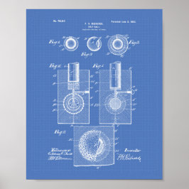 Póster Golf Ball 1902 Patent Art - Blueprint