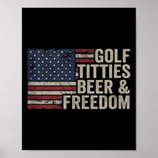 Poster Golf Beer Dom - Piada engraçada de golfista Usa Be